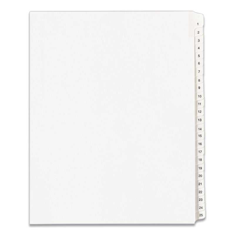 Avery Preprinted Legal Exhibit Side Tab Index Dividers, Allstate Style, 25-Tab, 1 to 25, 11 x 8.5, White, 1 Set, (1701)