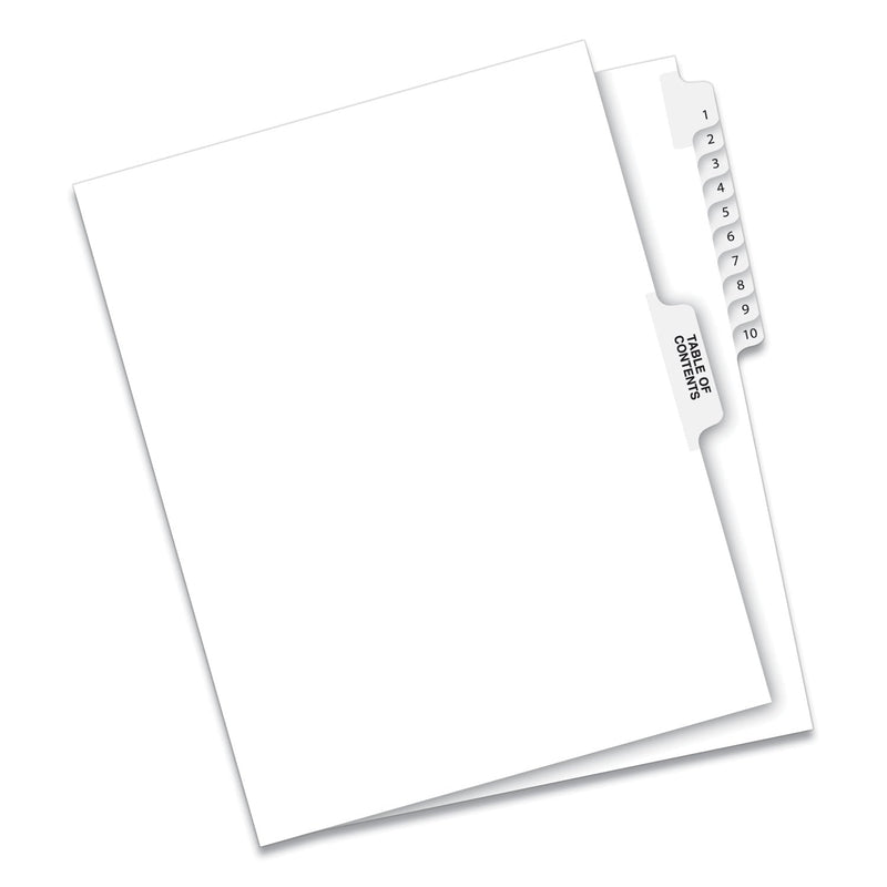 Avery Preprinted Legal Exhibit Side Tab Index Dividers, Avery Style, 11-Tab, 1 to 10, 11 x 8.5, White, 1 Set