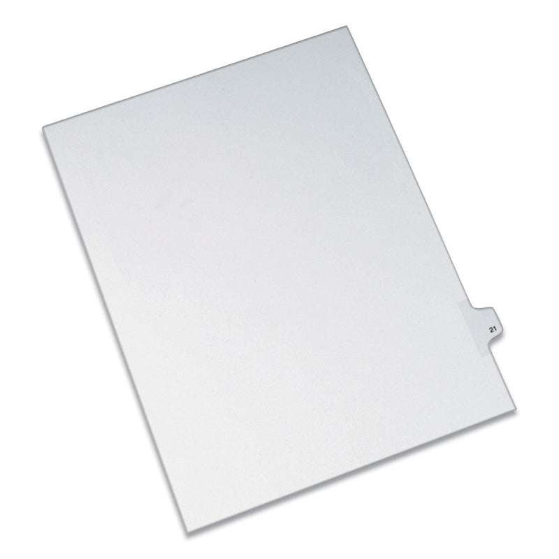 Avery Preprinted Legal Exhibit Side Tab Index Dividers, Allstate Style, 10-Tab, 21, 11 x 8.5, White, 25/Pack