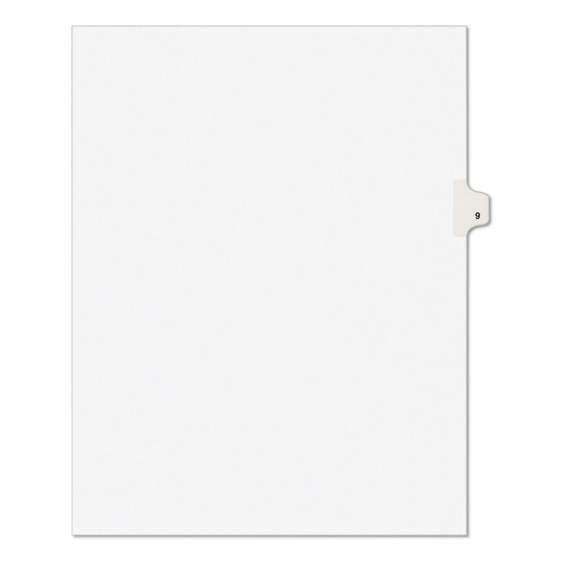 Avery Preprinted Legal Exhibit Side Tab Index Dividers, Avery Style, 10-Tab, 9, 11 x 8.5, White, 25/Pack