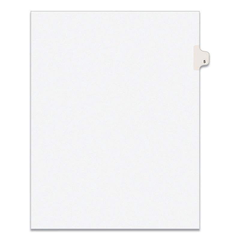 Avery Preprinted Legal Exhibit Side Tab Index Dividers, Avery Style, 10-Tab, 5, 11 x 8.5, White, 25/Pack