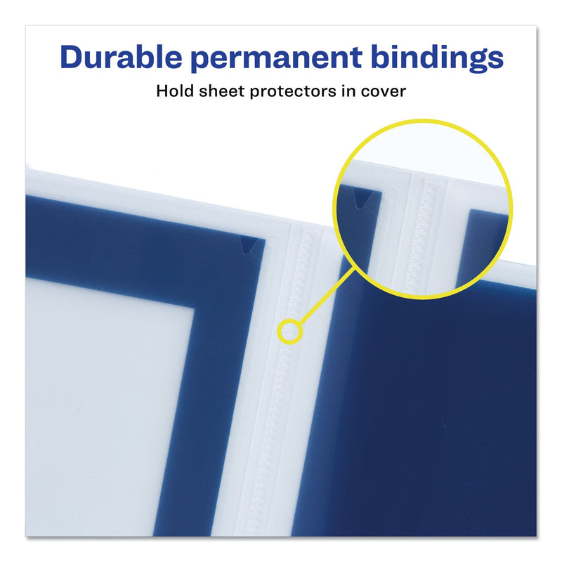 Avery Flexi-View Six-Pocket Polypropylene Organizer, 150-Sheet Capacity, 11 x 8.5, Translucent/Navy