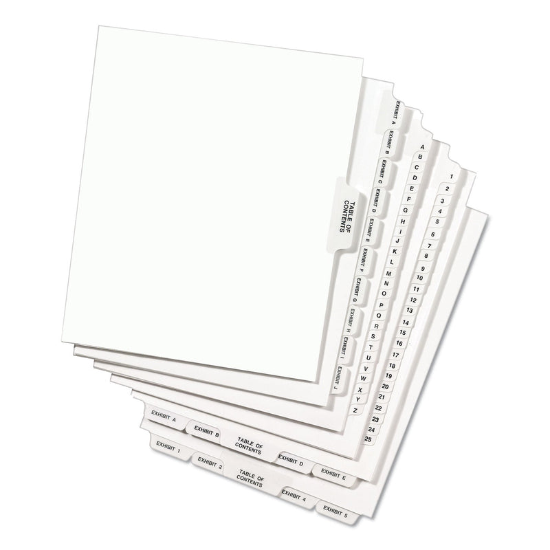Avery Preprinted Legal Exhibit Side Tab Index Dividers, Avery Style, 26-Tab, D, 11 x 8.5, White, 25/Pack, (1404)