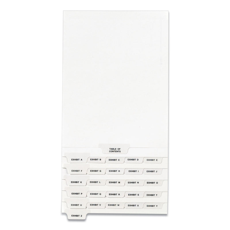 Avery Preprinted Legal Exhibit Bottom Tab Index Dividers, Avery Style, 27-Tab, Exhibit A to Exhibit Z, 11 x 8.5, White, 1 Set