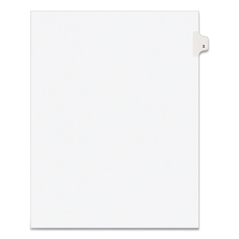 Avery Preprinted Legal Exhibit Side Tab Index Dividers, Avery Style, 10-Tab, 3, 11 x 8.5, White, 25/Pack