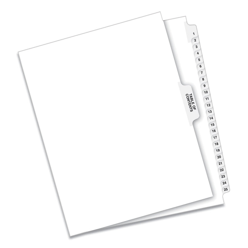 Avery Preprinted Legal Exhibit Side Tab Index Dividers, Avery Style, 25-Tab, 1 to 25, 11 x 8.5, White, 1 Set