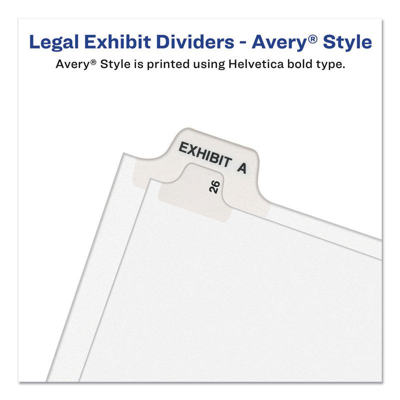 Avery Preprinted Legal Exhibit Side Tab Index Dividers, Avery Style, 11-Tab, 1 to 10, 11 x 8.5, White, 1 Set