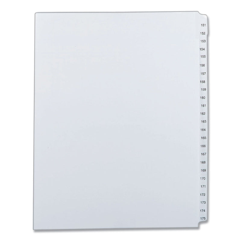 Avery Preprinted Legal Exhibit Side Tab Index Dividers, Allstate Style, 25-Tab, 151 to 175, 11 x 8.5, White, 1 Set