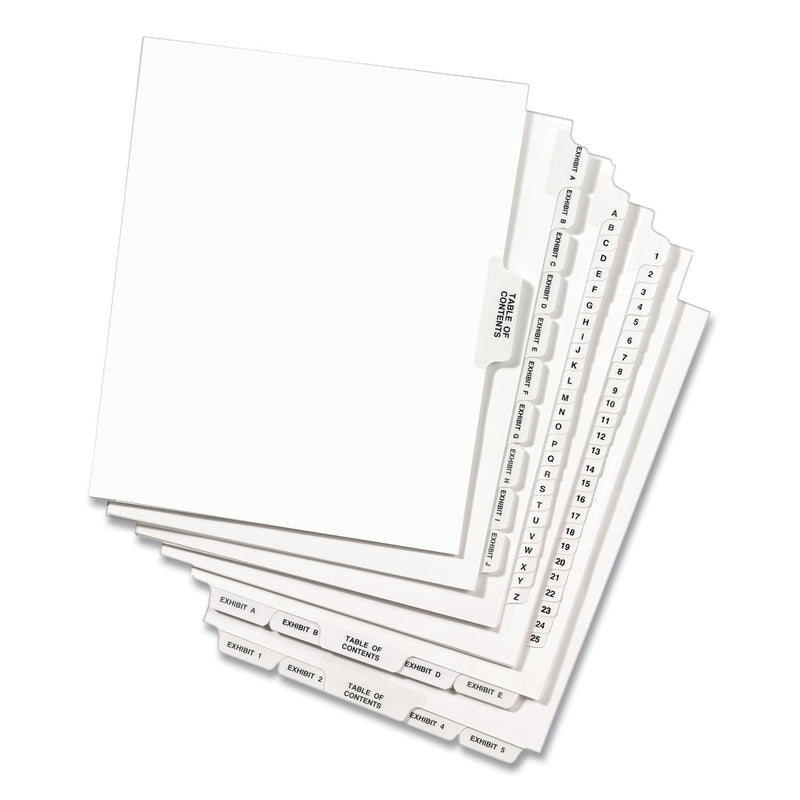 Avery Preprinted Legal Exhibit Side Tab Index Dividers, Avery Style, 25-Tab, 26 to 50, 11 x 8.5, White, 1 Set, (1331)