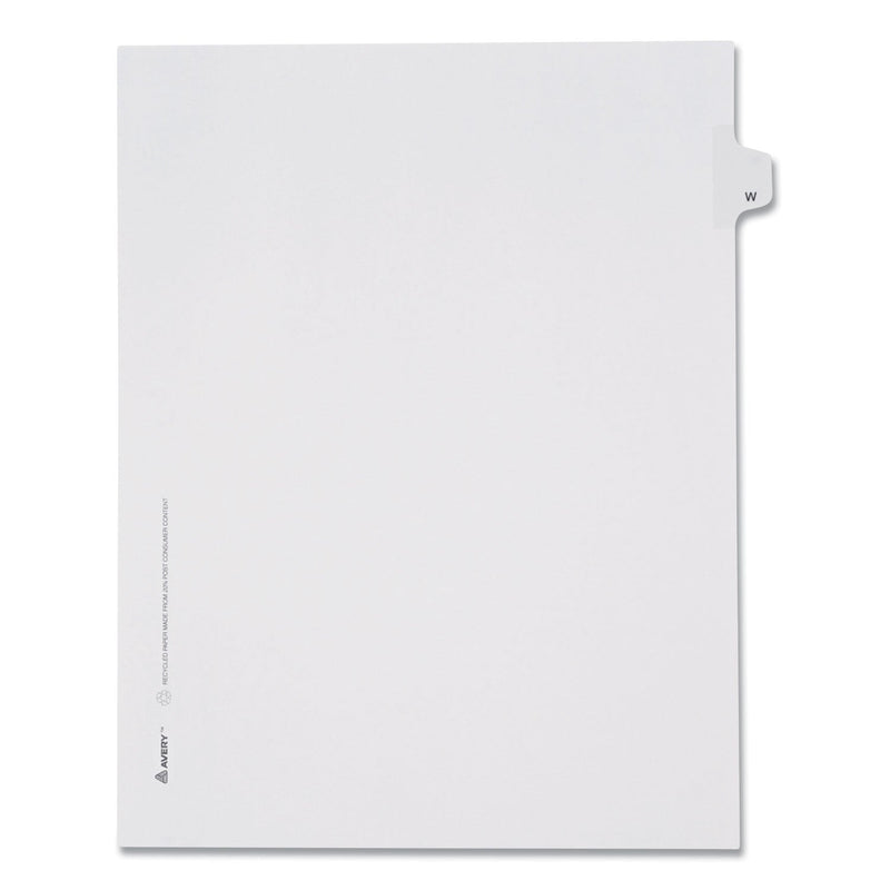 Avery Preprinted Legal Exhibit Side Tab Index Dividers, Allstate Style, 26-Tab, W, 11 x 8.5, White, 25/Pack
