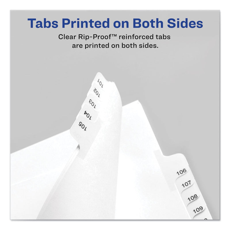 Avery Preprinted Legal Exhibit Side Tab Index Dividers, Allstate Style, 10-Tab, 1, 11 x 8.5, White, 25/Pack