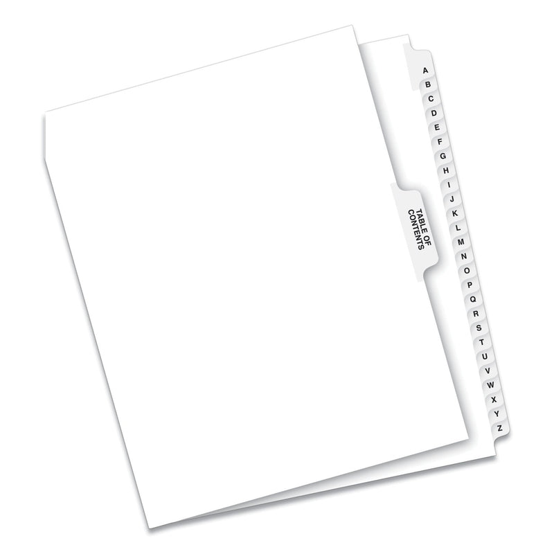 Avery Preprinted Legal Exhibit Side Tab Index Dividers, Avery Style, 27-Tab, A to Z, 11 x 8.5, White, 1 Set