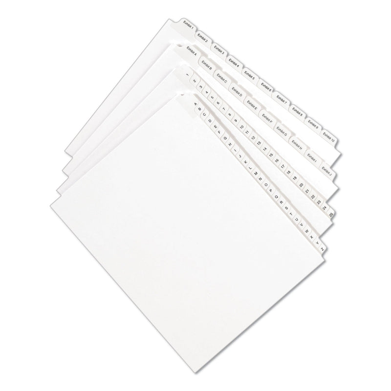 Avery Preprinted Legal Exhibit Side Tab Index Dividers, Allstate Style, 10-Tab, 4, 11 x 8.5, White, 25/Pack
