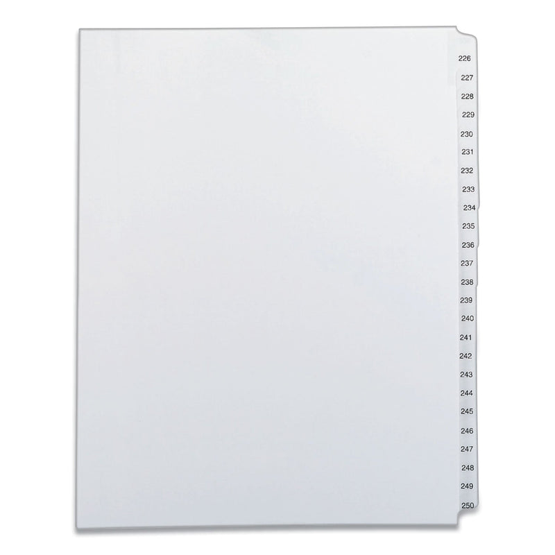 Avery Preprinted Legal Exhibit Side Tab Index Dividers, Allstate Style, 25-Tab, 226 to 250, 11 x 8.5, White, 1 Set
