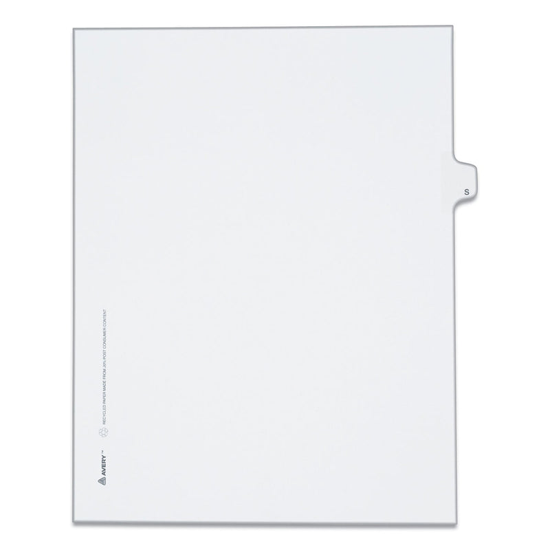 Avery Preprinted Legal Exhibit Side Tab Index Dividers, Allstate Style, 26-Tab, S, 11 x 8.5, White, 25/Pack