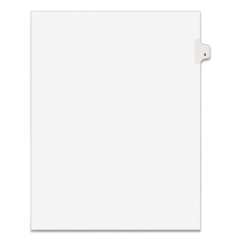 Avery Preprinted Legal Exhibit Side Tab Index Dividers, Avery Style, 10-Tab, 4, 11 x 8.5, White, 25/Pack