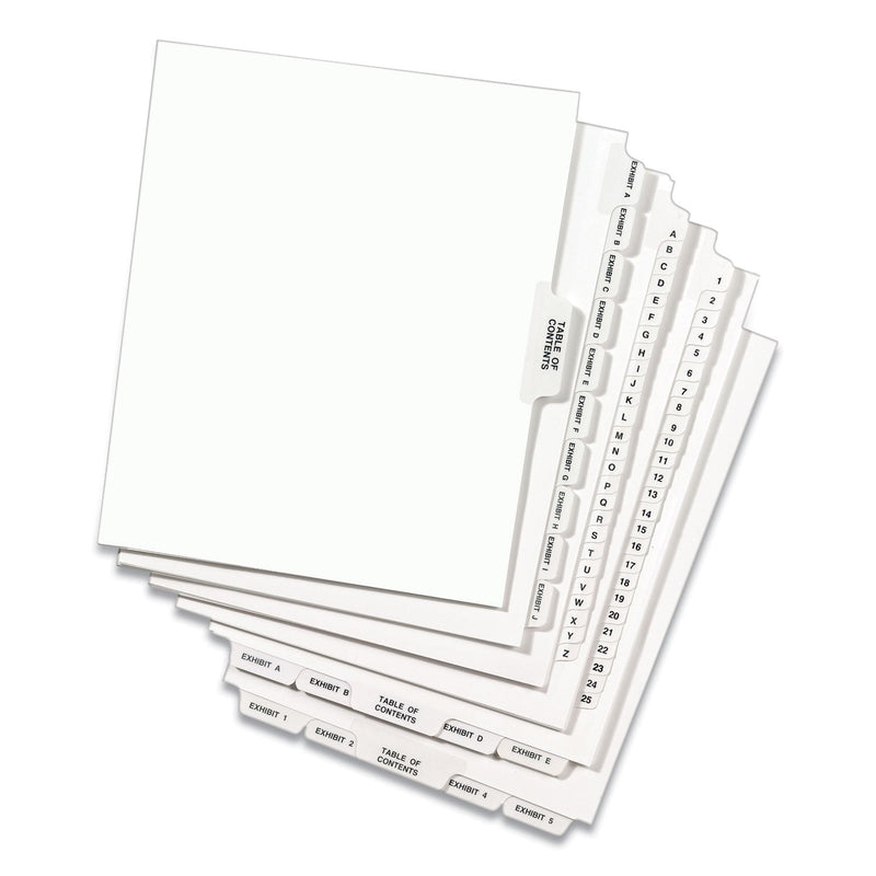 Avery Preprinted Legal Exhibit Side Tab Index Dividers, Avery Style, 25-Tab, 1 to 25, 11 x 8.5, White, 1 Set