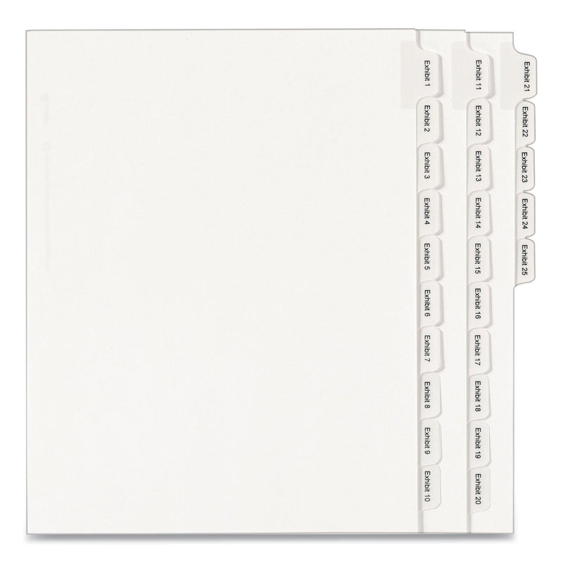 Avery Preprinted Legal Exhibit Side Tab Index Dividers, Allstate Style, 25-Tab, Exhibit 1 to Exhibit 25, 11 x 8.5, White, 1 Set