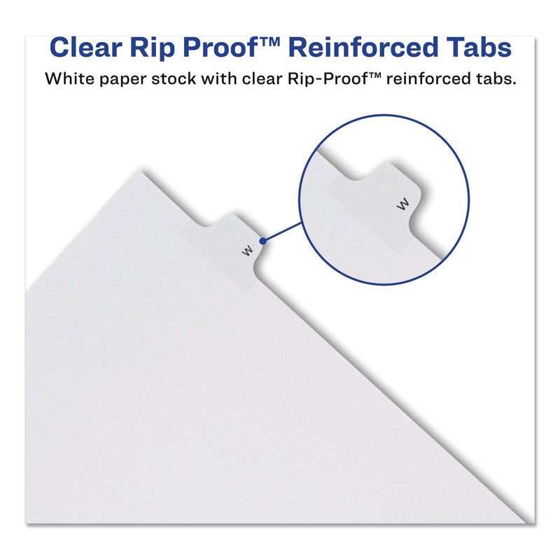 Avery Preprinted Legal Exhibit Side Tab Index Dividers, Allstate Style, 10-Tab, 24, 11 x 8.5, White, 25/Pack