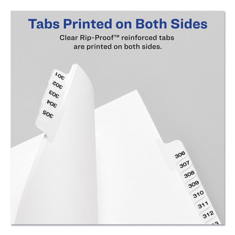 Avery Preprinted Legal Exhibit Side Tab Index Dividers, Avery Style, 10-Tab, 7, 11 x 8.5, White, 25/Pack