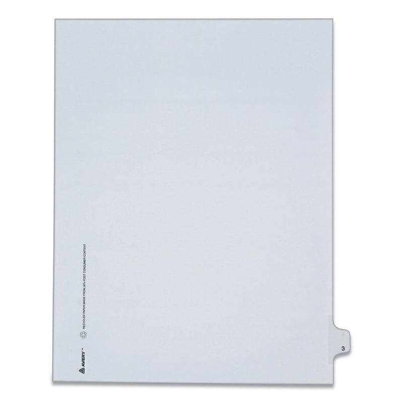 Avery Preprinted Legal Exhibit Side Tab Index Dividers, Allstate Style, 10-Tab, 3, 11 x 8.5, White, 25/Pack