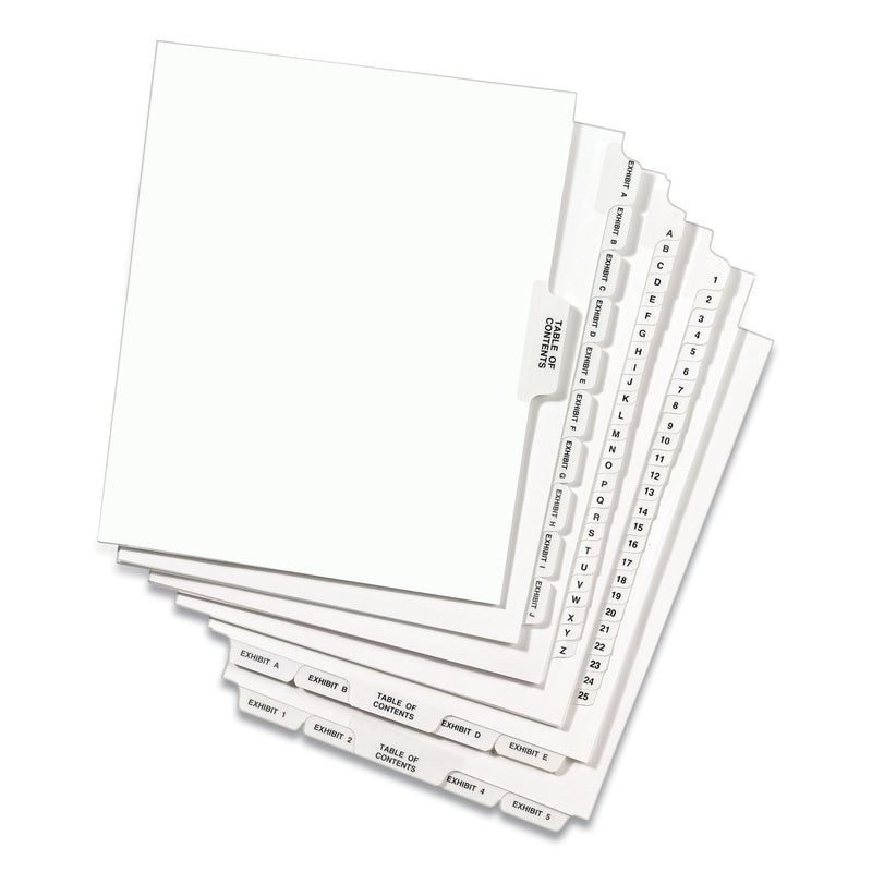 Avery Preprinted Legal Exhibit Side Tab Index Dividers, Avery Style, 26-Tab, E, 11 x 8.5, White, 25/Pack, (1405)