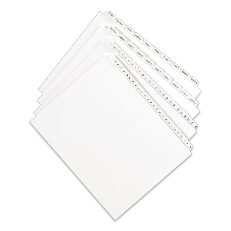 Avery Preprinted Legal Exhibit Side Tab Index Dividers, Allstate Style, 25-Tab, Exhibit 1 to Exhibit 25, 11 x 8.5, White, 1 Set