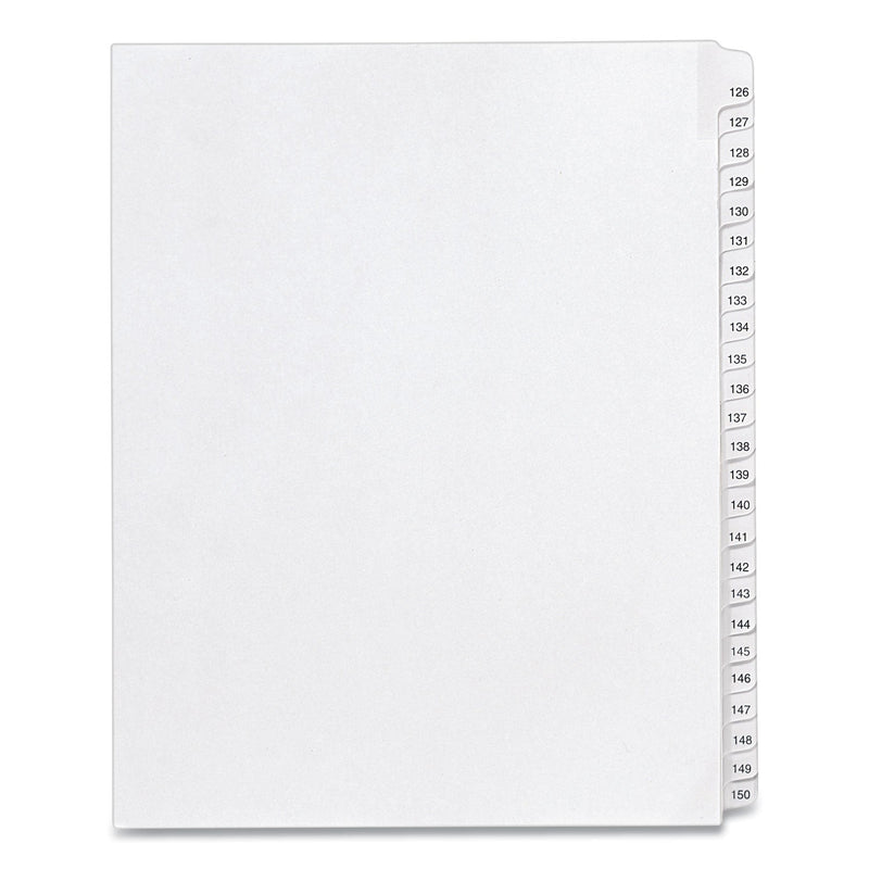 Avery Preprinted Legal Exhibit Side Tab Index Dividers, Allstate Style, 25-Tab, 126 to 150, 11 x 8.5, White, 1 Set, (1706)