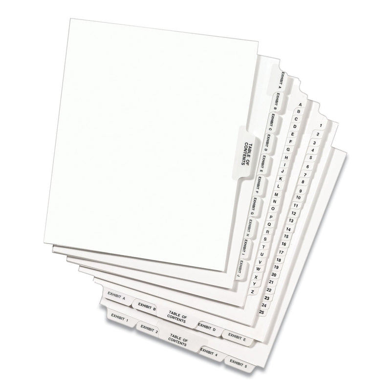 Avery Preprinted Legal Exhibit Side Tab Index Dividers, Avery Style, 10-Tab, 3, 11 x 8.5, White, 25/Pack