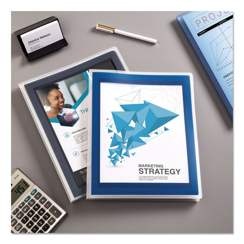 Avery Flexi-View Six-Pocket Polypropylene Organizer, 150-Sheet Capacity, 11 x 8.5, Translucent/Navy