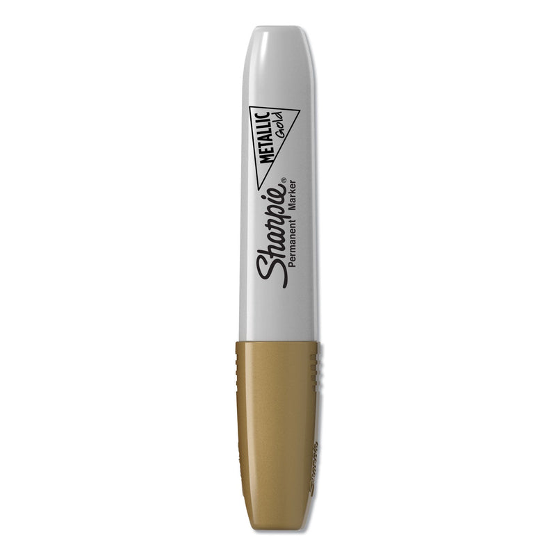 Sharpie Metallic Chisel Tip Permanent Marker, Medium Chisel Tip, Gold, Dozen