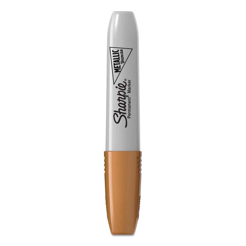 Sharpie Metallic Chisel Tip Permanent Marker, Medium Chisel Tip, Bronze, Dozen