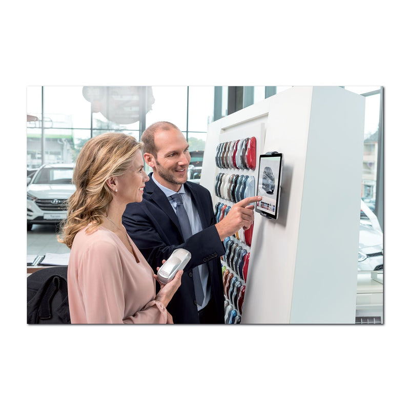 Durable Wall-Mounted Tablet Holder, Silver/Charcoal Gray