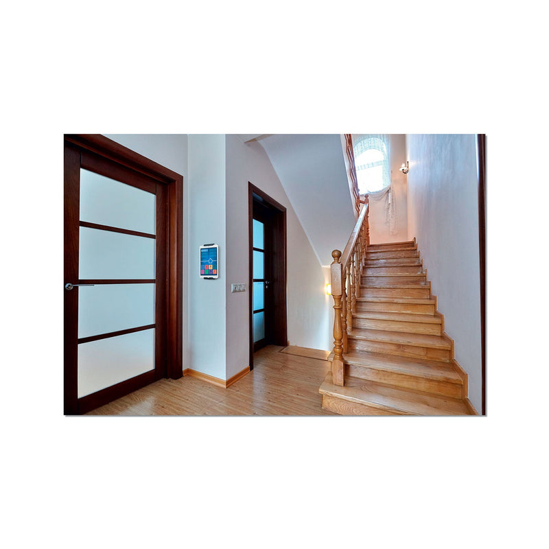 Durable Wall-Mounted Tablet Holder, Silver/Charcoal Gray