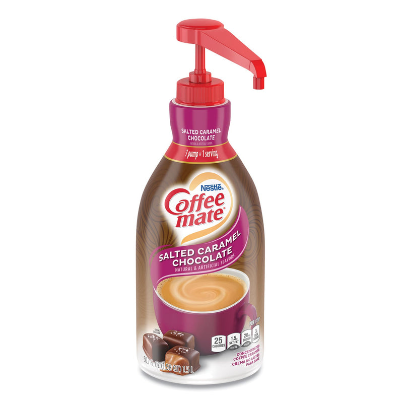 Coffee mate Liquid Creamer Pump Bottle, Salted Caramel Chocolate, 1.5 Liter