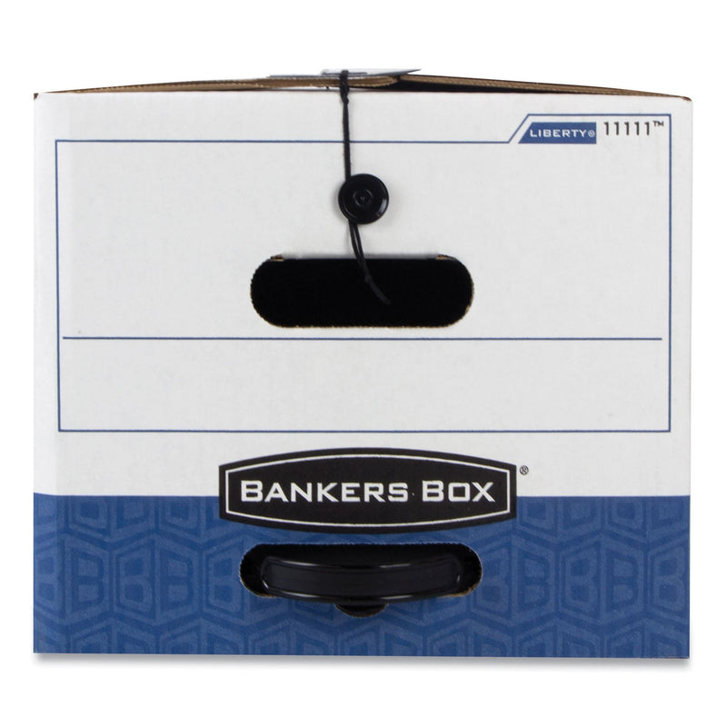 Bankers Box LIBERTY Plus Heavy-Duty Strength Storage Boxes, Letter Files, 12.25" x 24.13" x 10.75", White/Blue, 12/Carton