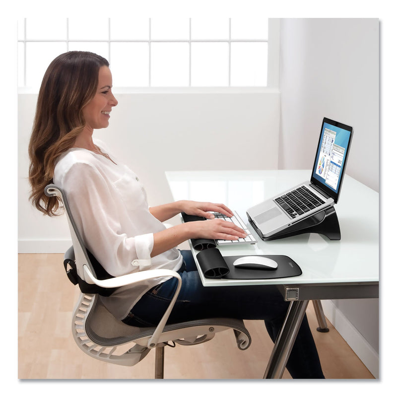 Fellowes I-Spire Series Laptop Lift, 13.19" x 9.31" x 4.13", Black/Gray, Supports 10 lbs