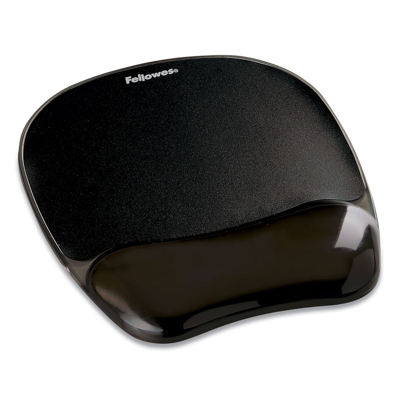 Fellowes Gel Crystals Mouse Pad with Wrist Rest, 7.87 x 9.18, Black