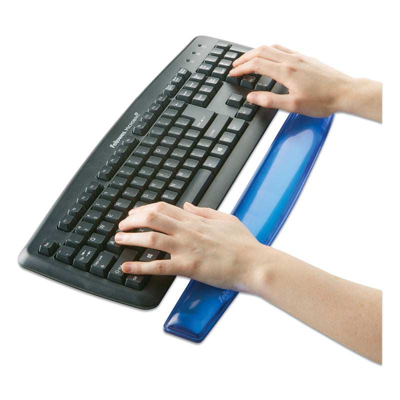 Fellowes Gel Crystals Keyboard Wrist Rest, 18.5 x 2.25, Blue
