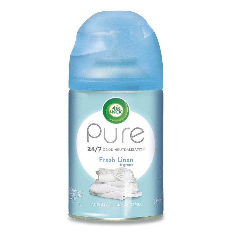 Air Wick Freshmatic Ultra Spray Refill, Fresh Linen, Aerosol, 5.89 oz Aerosol Spray, 6/Carton