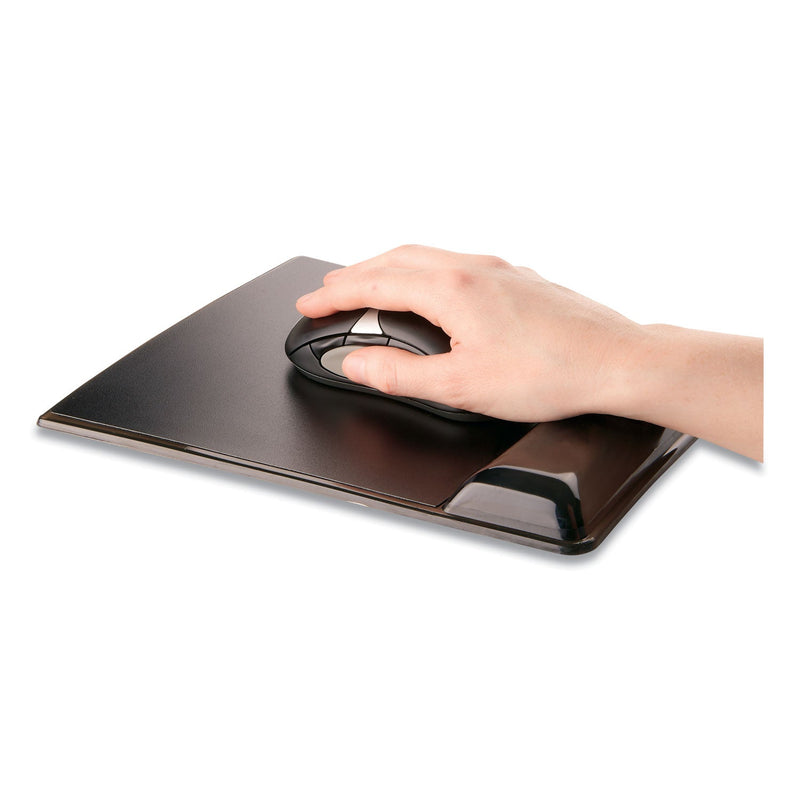 Fellowes Gel Wrist Support with Attached Mouse Pad, 8.25 x 9.87, Black