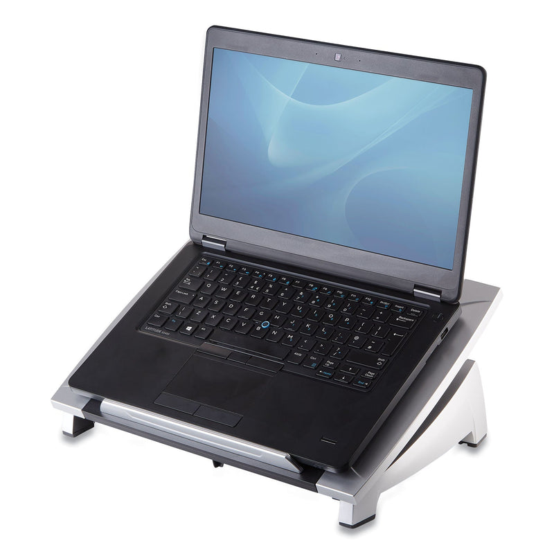 Fellowes Office Suites Laptop Riser, 15.13" x 11.38" x 4.5" to 6.5", Black/Silver, Supports 10 lbs