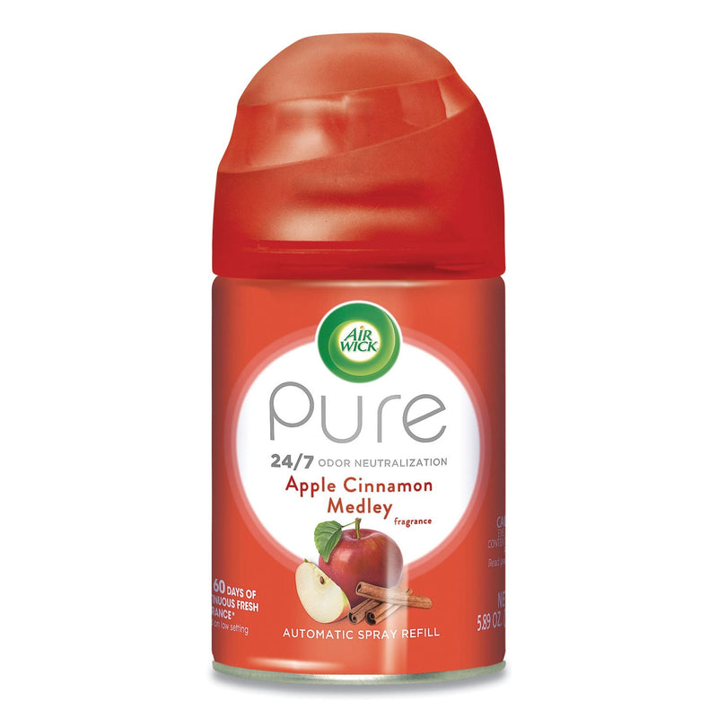Air Wick Freshmatic Ultra Spray Refill, Apple Cinnamon Medley, 5.89 oz Aerosol Spray, 6/Carton