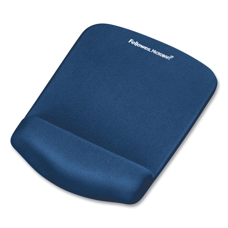 Fellowes PlushTouch Mouse Pad with Wrist Rest, 7.25 x 9.37, Blue
