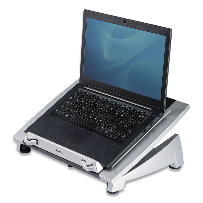 Fellowes Office Suites Laptop Riser Plus, 15.06" x 10.5" x 6.5", Black/Silver, Supports 10 lbs