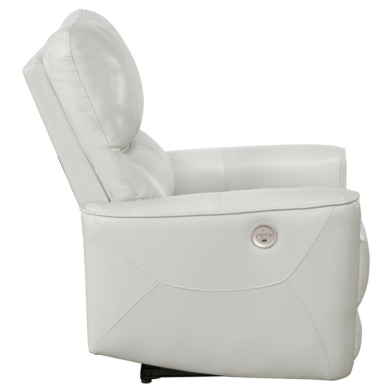 Dove Upholstered Power Recliner Chair With Smooth Power Recline And USB Charging - Gray