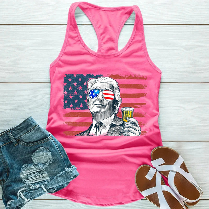 Donald Drunk Unisex Tank Top – Funny 4th of July Party Shirt