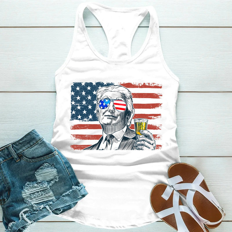 Donald Drunk Unisex Tank Top – Funny 4th of July Party Shirt