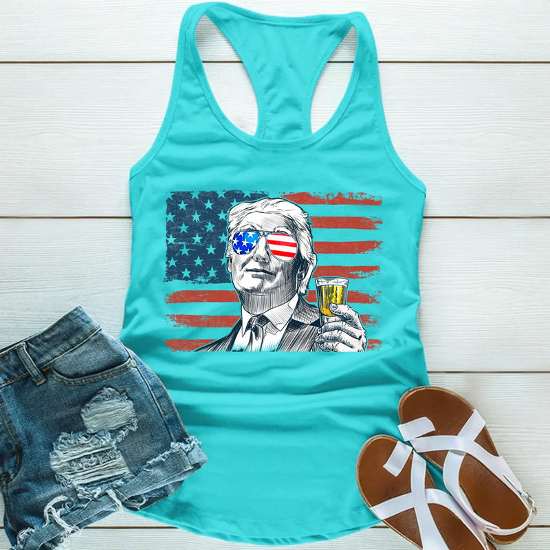 Donald Drunk Unisex Tank Top – Funny 4th of July Party Shirt