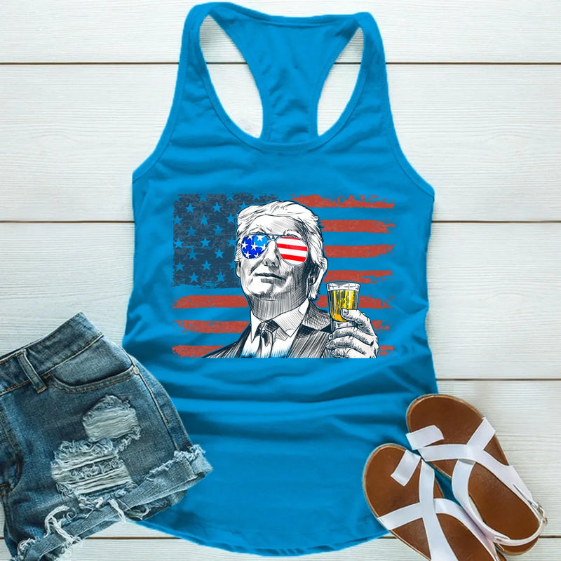 Donald Drunk Unisex Tank Top – Funny 4th of July Party Shirt